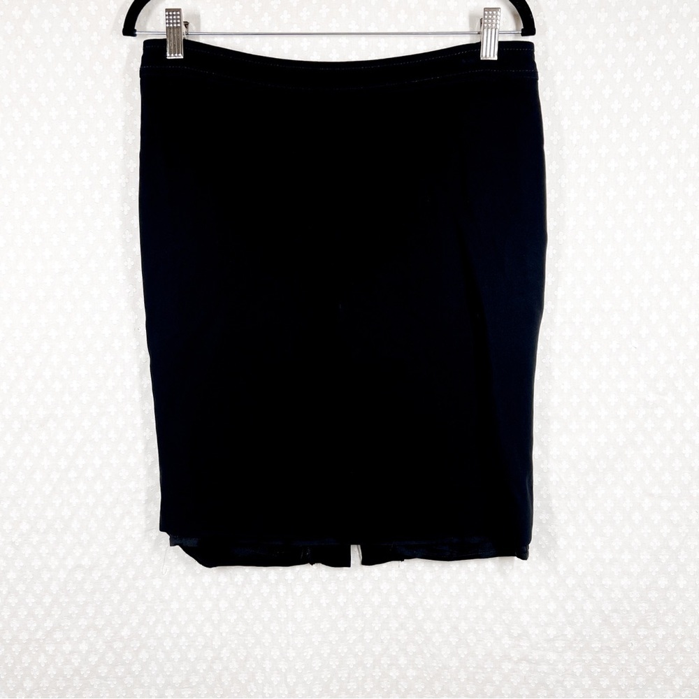 Valentino Roma Black Viscose‎ Blend Vintage Pencil Skirt